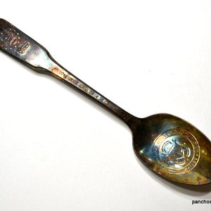 Vintage VIRGINIA Collector Spoon Bicentennial 1776 1976 Tarnished Silver Plate Teaspoon Franklin Mint International PanchosPorch