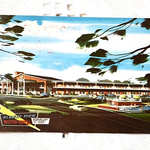 Vintage MICHIGAN carte postale Albert Pick Motor Hotel East Lansing 1960 vacances souvenir carte postale souvenirs papier éphémères PanchosPorch