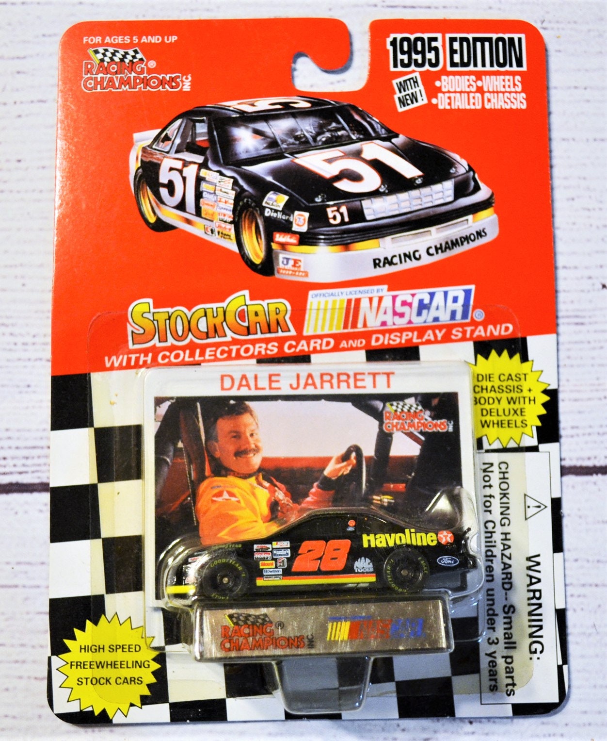 Vintage Dale Jarrett 28 Diecast Car 1/64 Scale 1995 Trading