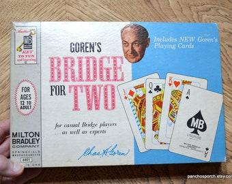 Vintage Gorens Bridge for Two Game NO CARDS 1964 Instructions Scor Sheets Milton Bradley Family Game Night Original Box PanchosPorch