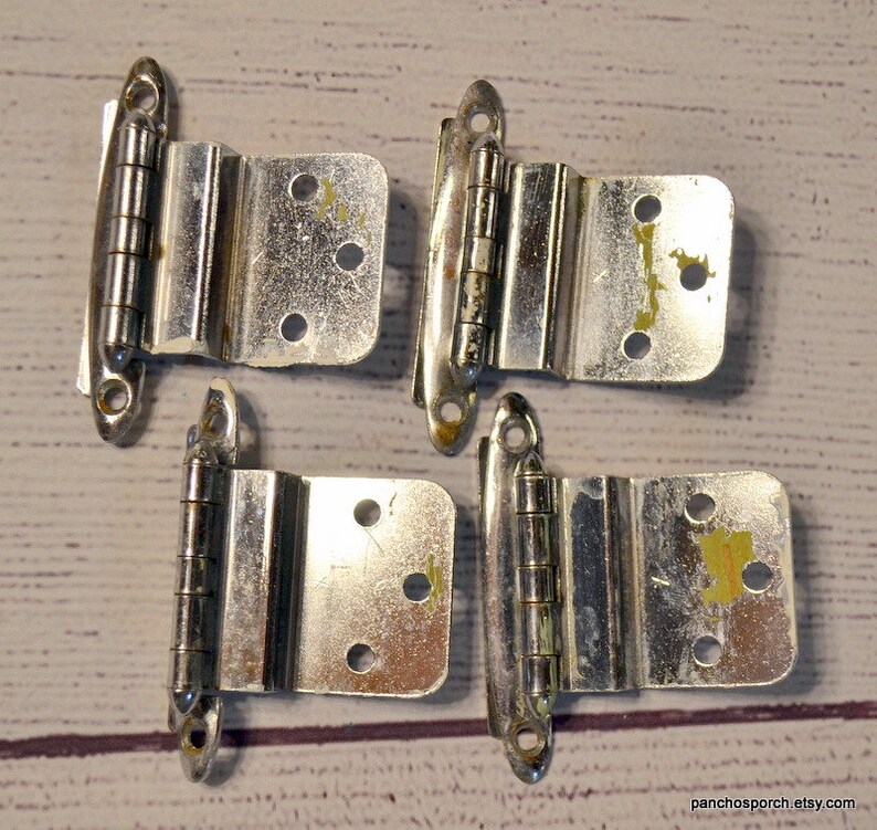 Vintage Chrome Kitchen Hinge Set of 4 Offset Metal Etsy