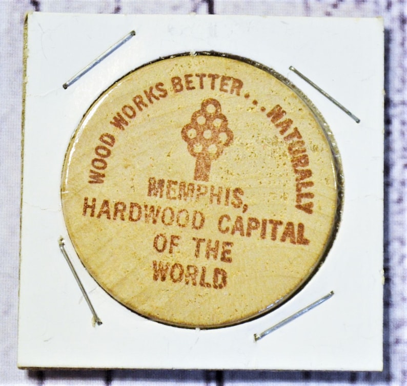Vintage Wooden Nickel Hardwood Capitol Memphis Tennessee Souvenir Wood Token Coin Advertising Memorabilia PanchosPorch