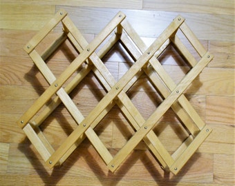 Vintage Wooden Wine Rack Expandable Accordion Towel Rack Wood Rolling Pin Display CLEARANCE SALE Panchosporch