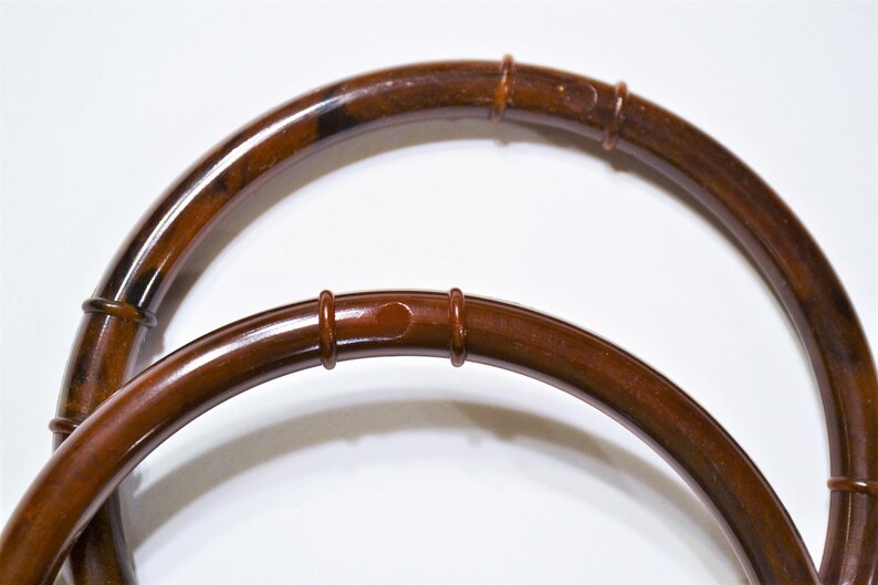 Round Brown Plastic Handbag Handles 5 Inch Purse Bag Sewing Etsy