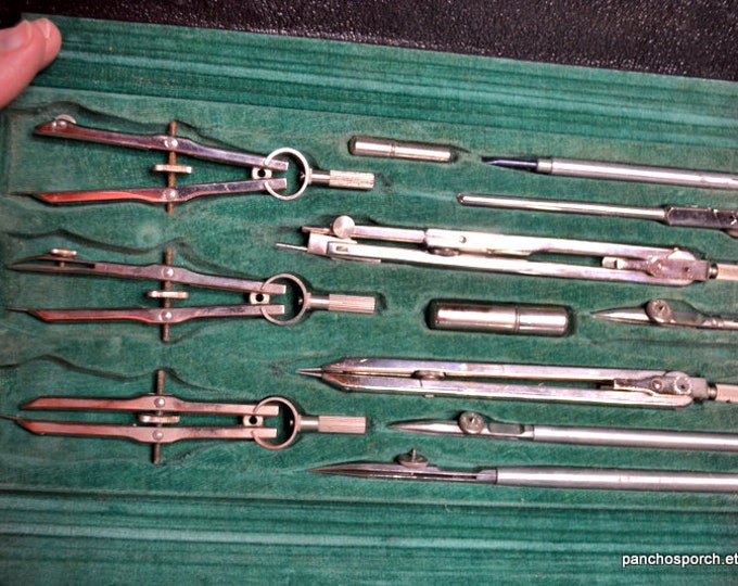 Vintage TACRO Drafting Tool Kit No 222 Draftsman Architect Drawing