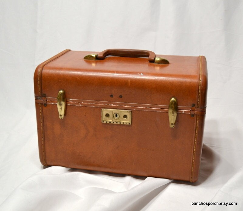 Vintage SAMSONITE Train Case Brown Streamlite Small Suitcase