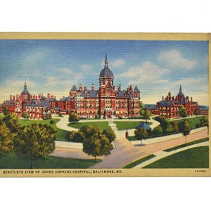 Postal antigua de Maryland, Baltimore, Hospital Johns Hopkins, 1940, recuerdo de papel.