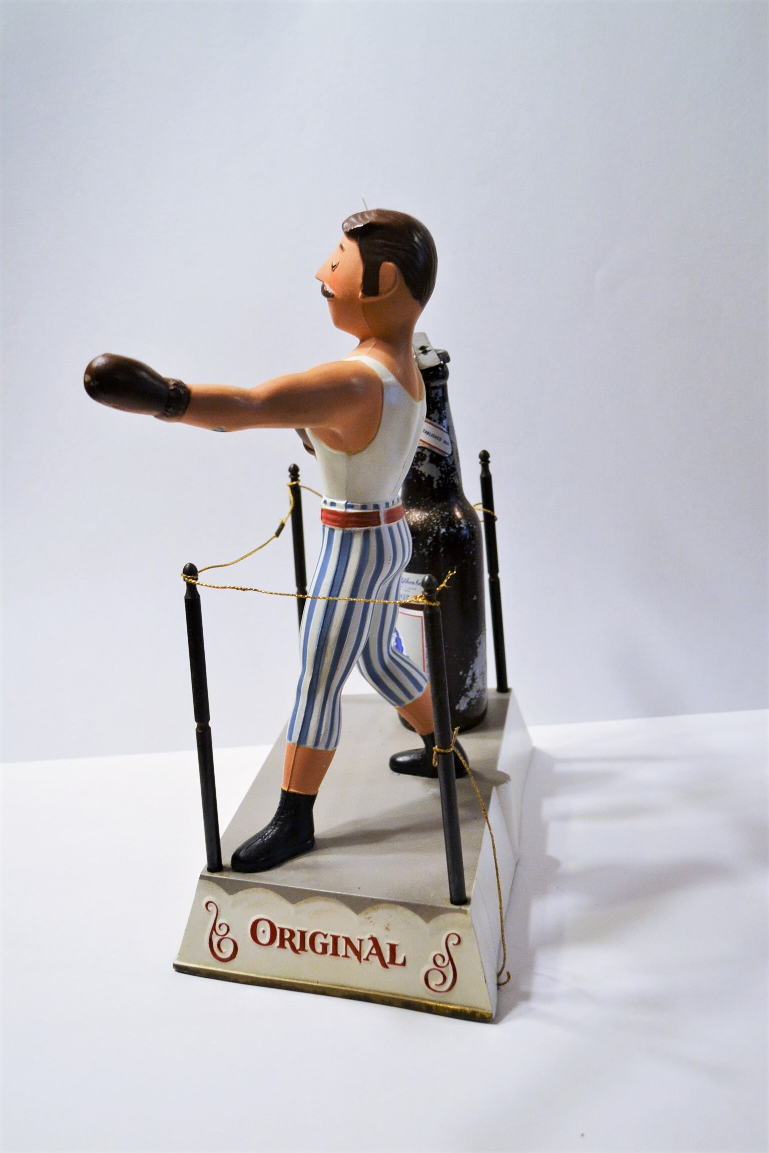 Pabst Blue Ribbon ボクサーフィギュア Vtg Original 1950s Pabst Blue Ribbon Beer Boxing Ring Advertising