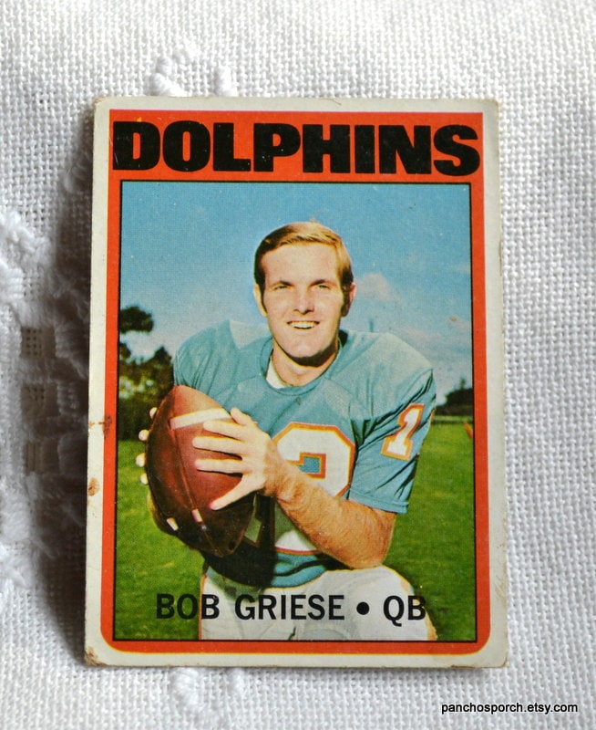 BOB GRIESE HOF 90 Signed 1972 MIAMI DOLPHINS 8x10 Photo