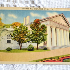 Vintage carte postale VIRGINIE Curtis Lee Mansion Arlington monument vacances carte postale souvenirs souvenirs papier éphémères PanchosPorch