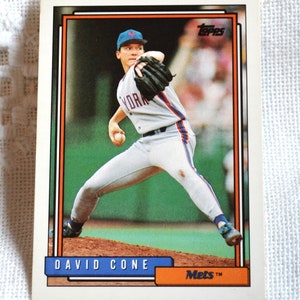 David Cone 1992 Topps Baseball Card - New York Mets MLB Vintage Memorabilia