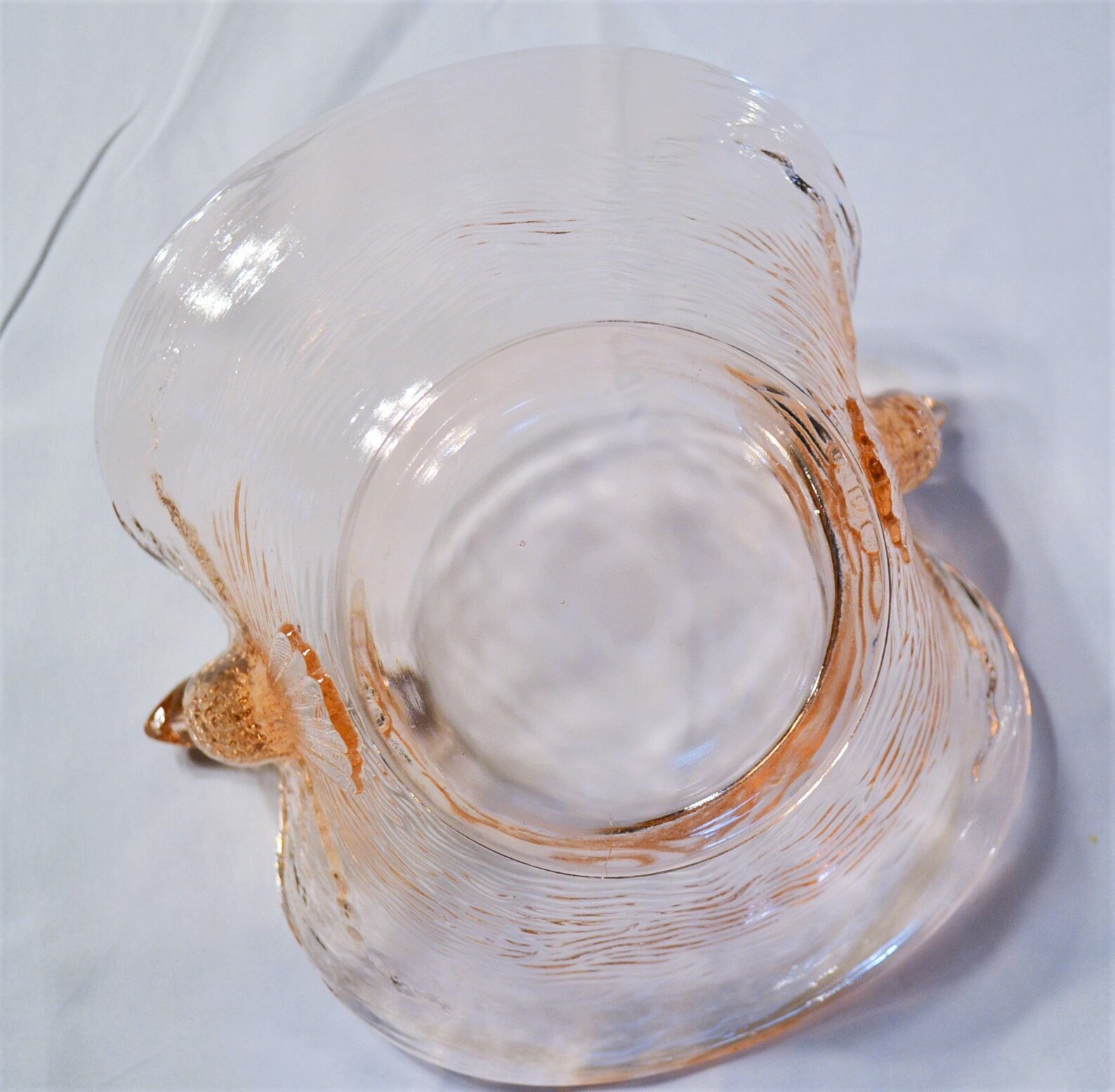 Vintage Fenton Pink Glass Bird Candy Dish Nest Bowl Flying Etsy