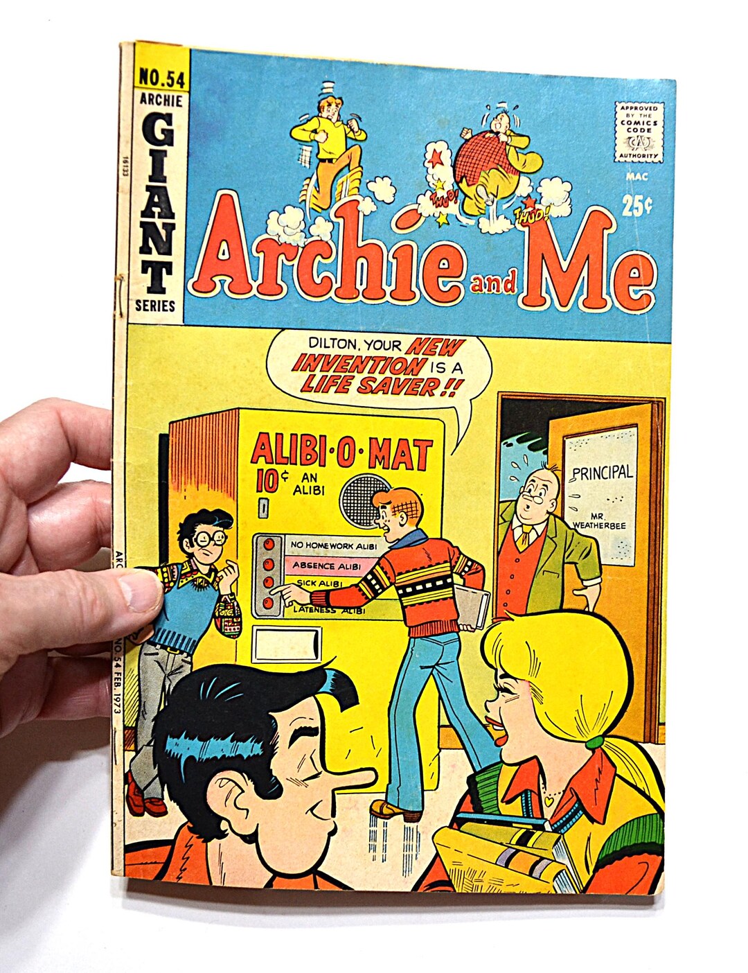 Vintage ARCHIE and Me Comic Book, 1973 Archie Comics No. 54 Alibi-o-mat ...