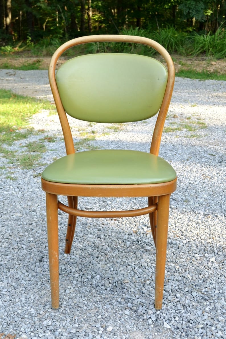 RESERVED Vintage Bentwood Chair Set of 3 Green Vinyl Etsy