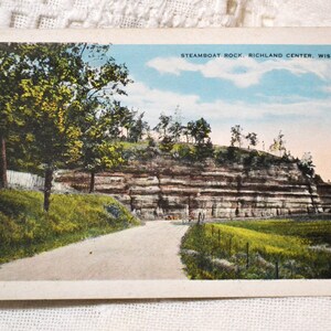 vintage WISCONSIN Carte postale Steamboat Rock Richland Center Souvenir Carte postale Americana Souvenirs Papier Éphémère PanchosPorch