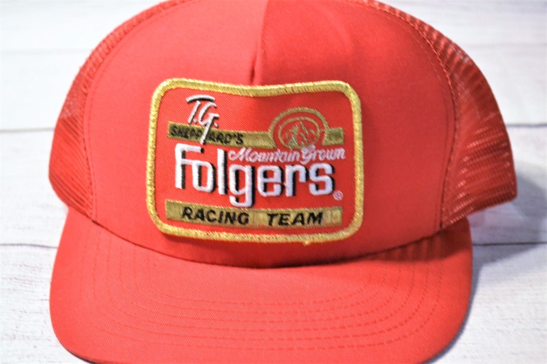 Vintage T G Sheppard Hat Folgers Coffee Racing Team NASCAR Etsy