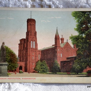 Carte postale vintage WASHINGTON DC Smithsonian Institution souvenir carte postale souvenirs monuments papier éphémères PanchosPorch