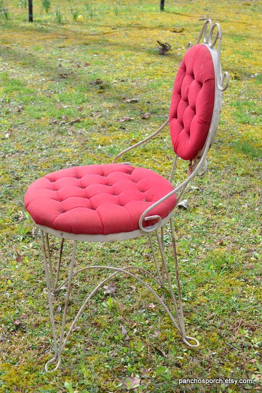 Wrought iron vanity chair outlet