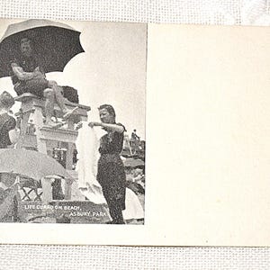 Carte postale vintage ASBURY PARK Garde nageur du New Jersey sur la plage Americana carte postale souvenirs papier éphémères PanchosPorch