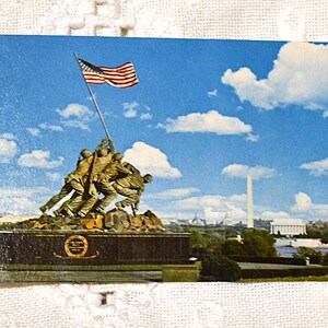 Vintage WASHINGTON DC Carte postale Iwo Jima Statue Marine Corps War Memorial WWII Carte postale souvenirs Souvenirs papier Ephemera PanchosPorch