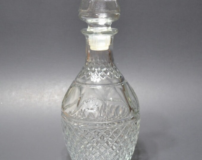 Vintage Crown Royal Glass Decanter With Stopper Diamond Etsy