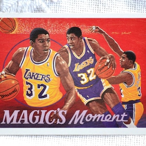 Carte de basket-ball MAGIC JOHNSON Magics Moment 1991 Upper Deck No 29 Lakers NBA souvenirs de sport vintage à collectionner PanchosPorch