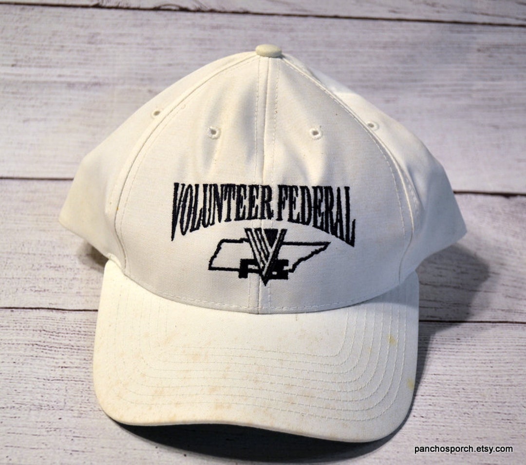 Vintage Volunteer Federal Bank Baseball Hat White Black Etsy