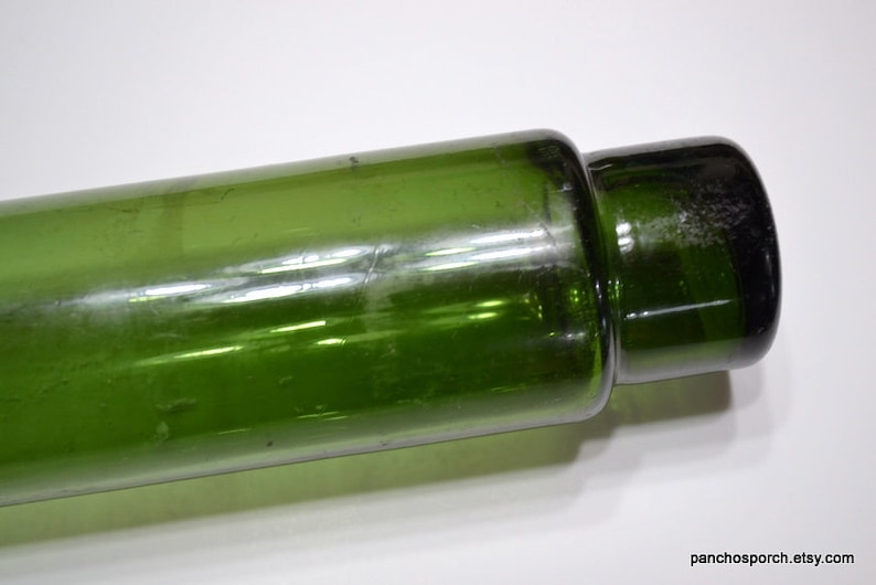 Antique Green Glass Rolling Pin Blown Glass Pastry Pie Crust Etsy