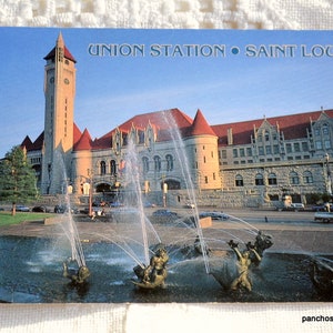 Vintage MISSOURI carte postale Saint Louis Union Station Railway Americana carte postale souvenir souvenirs papier éphémères PanchosPorch