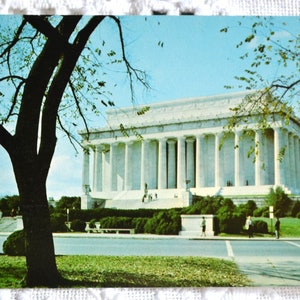 vintage WASHINGTON DC Carte Postale Lincoln Memorial Potomac River Carte Postale Souvenirs Americana Publicité Papier Ephemera PanchosPorch