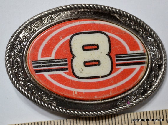 Vintage RACING 8 Belt Buckle Car Racing Number 8 … - image 4