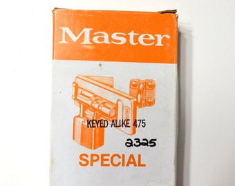 Vintage Master Lock Special 475 Keyed Alike NOS 1 Piece Padlock Bolt Security Hasp Padlock Combo Locksmith Stock Silver Tone  PanchosPorch