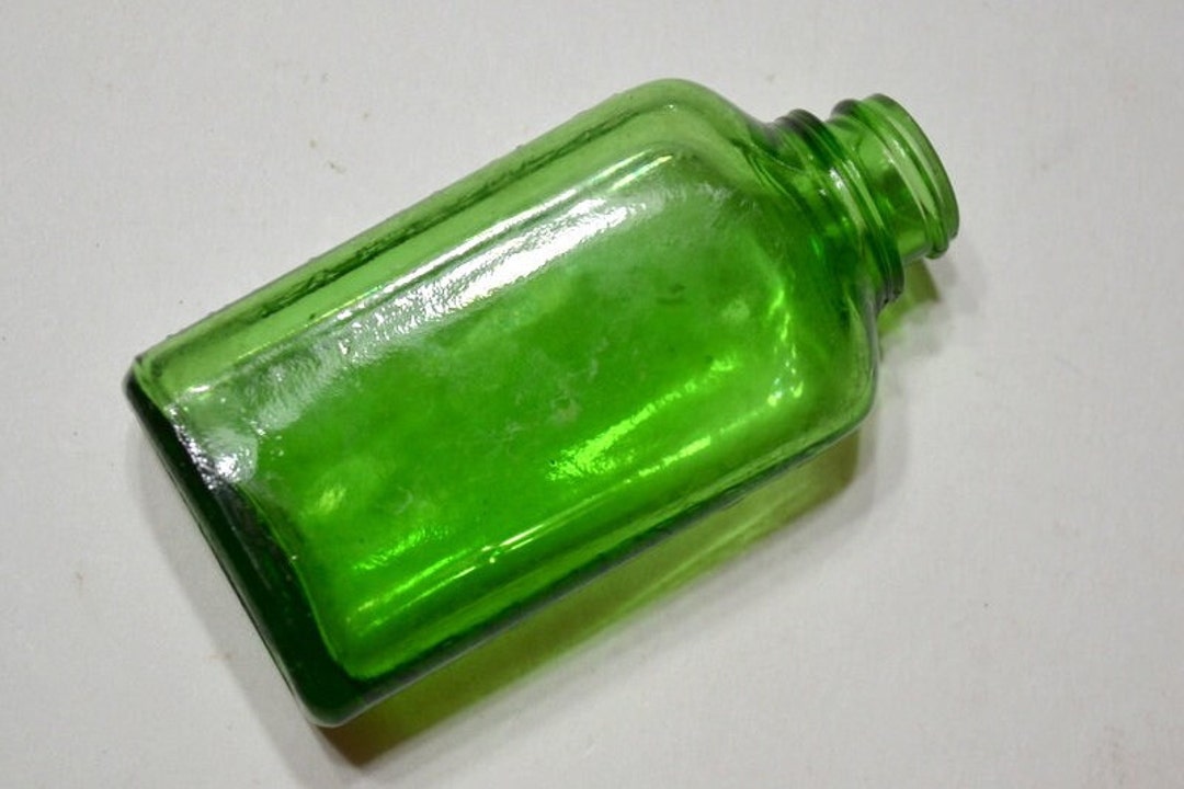 Vintage Green St Josephs Aspirin Bottle Green Glass Medicine Bottle Embossed Dug Bottle