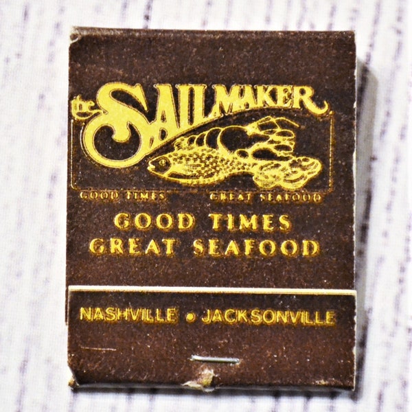 Vintage Sailmaker Fifth Quarter Matchbook Seafood Restaurant Advertising Tobacciana Scrapbooking PanchosPorch