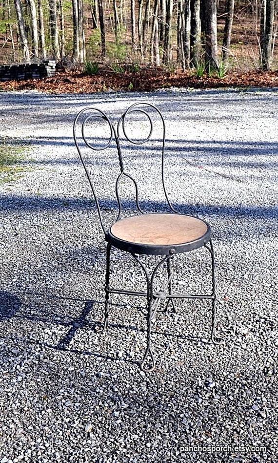 Vintage Black Metal Ice Cream Parlor Chair Owl Face Backrest Worn Seat Twisted Wrought Iron Metal Chair Vintage Furniture Panchosporch Etsy Canada