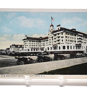 Carte postale vintage ASBURY PARK New Jersey New Monterey Hotel Landmark souvenir carte postale souvenirs papier éphémères PanchosPorch