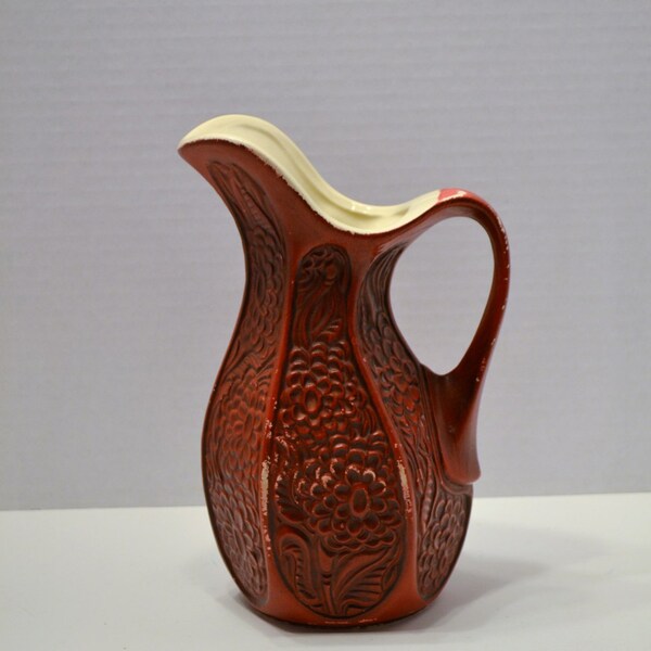 Vintage McCoy Pottery Pitcher Vase Red 618 Retro PanchosPorch