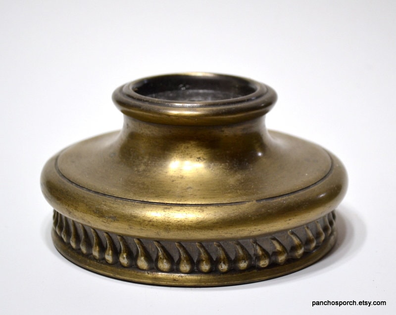 Vintage Metal Lamp Piece Antique Brass Finish Salvaged Lamp Part