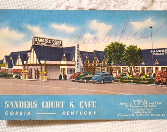 Vintage KENTUCKY Postkarte Sanders Court Cafe Cottage Corbin City Americana Souvenir Postkarte Tourismus Memorabilia Papier Ephemera PanchosPorch