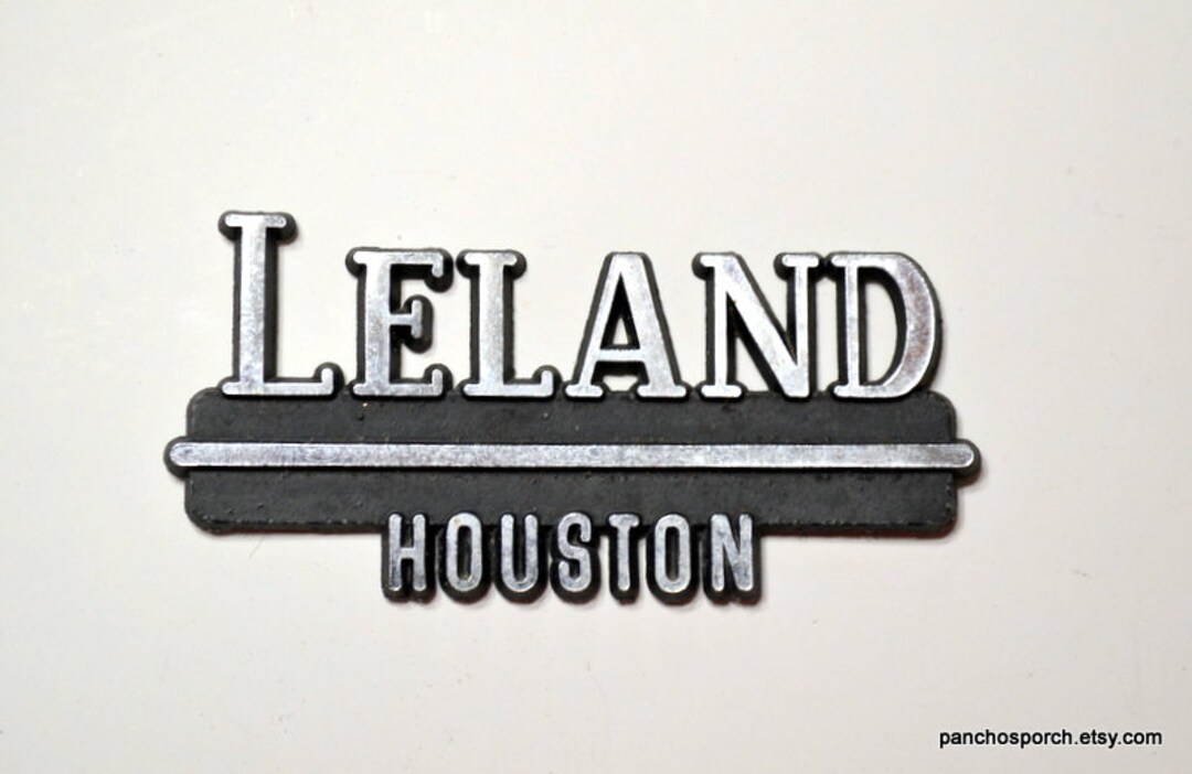 Vintage Leland Houston Dealership Emblem Texas Car Dealer Emblem Logo