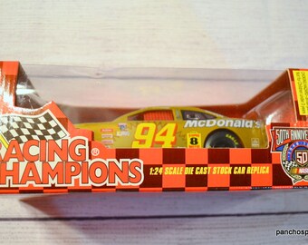 Vintage Bill Elliott 94 Die Cast Metal Car 50th Anniversary Gold