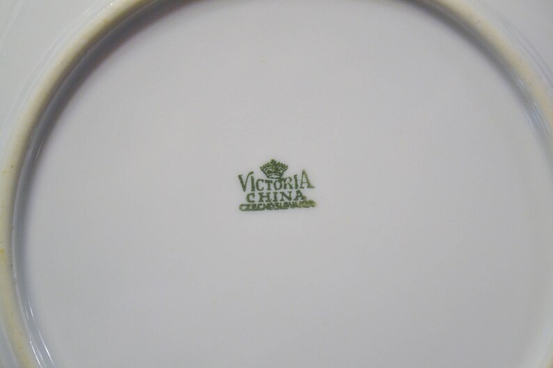 Vintage Victoria China Coupe Soup Bowl Set of 4 Floral Pattern Czechoslovakia Replacement Victorian Style Wedding Panchosporch