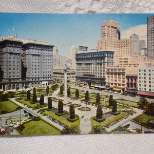 Carte postale vintage CALIFORNIE Union Square San Francisco carte postale souvenir Americana Memorabilia Paper Ephemera PanchosPorch