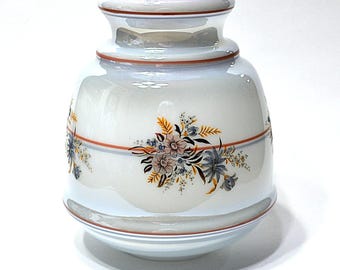 Vintage Glass Lamp Part Hurricane GWTH Style Lamp Base Piece Floral