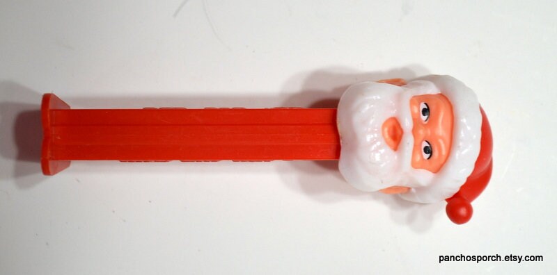 Vintage 1980 Santa Pez Dispenser: Open Eyes, Red & White Plastic