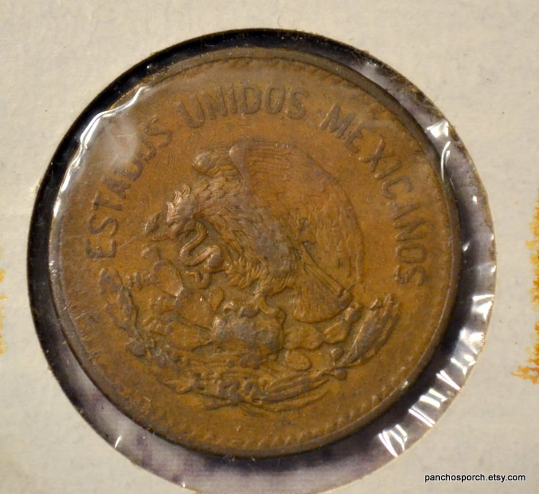 Vintage 1944 Mexico 20 Centavos Coin Old Patina Collectible