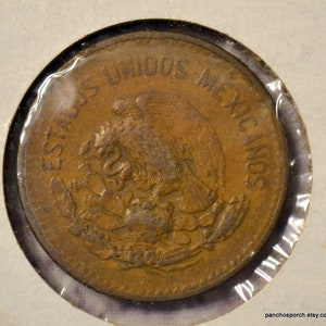 Vintage 1944 Mexico 20 Centavos Coin: Collectible Estados Unidos Mexicanos Money