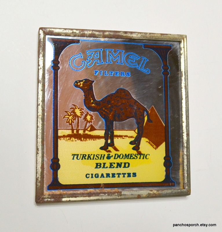 camel cigarettes mirror Vintage Camel Cigarette Mirror 5.5 Inch Framed Mirror Advertising Wall  Decor Tobacco Display Man Cave Home Bar Decor Panchosporch