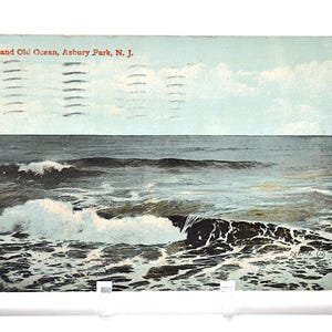 Vintage ASBURY PARK carte postale New Jersey Grand Old Ocean Waves Surf 1911 carte postale souvenir souvenirs papier éphémères PanchosPorch
