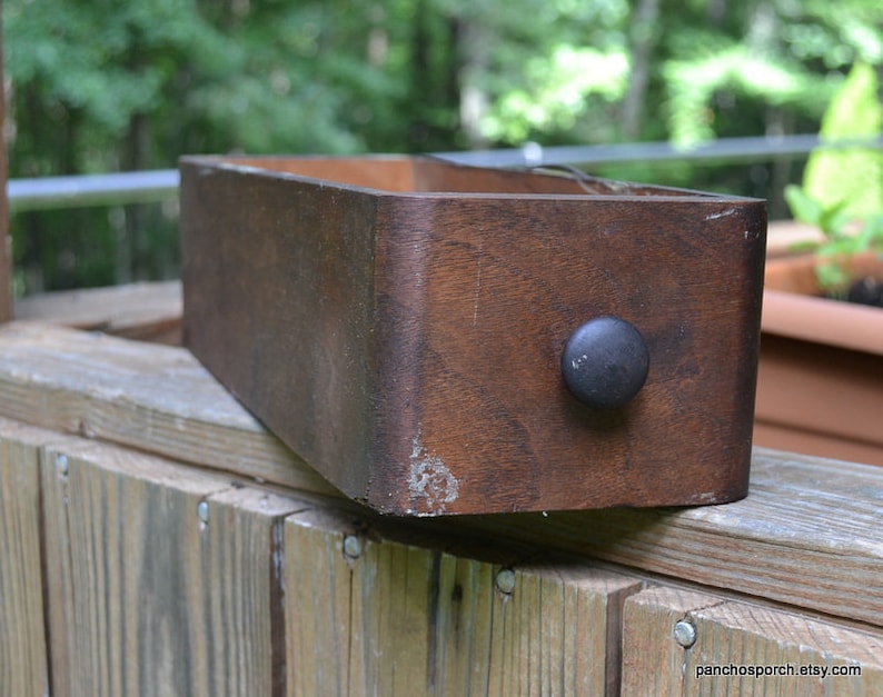Vintage Wooden Sewing Machine Drawer Wood Knob Rustic Etsy